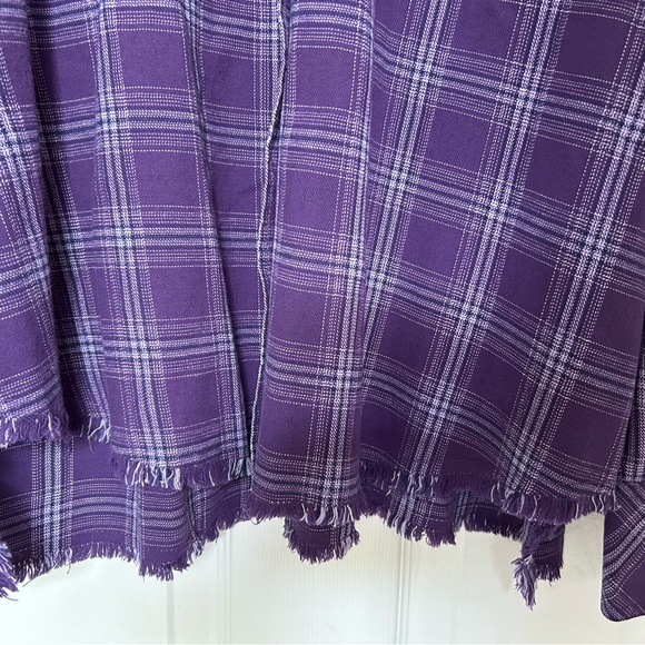 Nobo Cozy Purple Plaid Flannel Shirt with Fringe💜🤠 - Picture 9 of 14